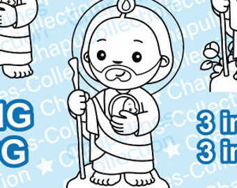 Clipart San Judas Tadeo - Blanco y Negro Set 227 - Descarga instantánea