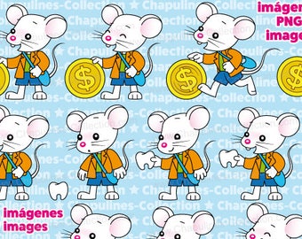 歯ネズミのクリップアート、小さなネズミ、ラトンシト デ ロス ディエンテス、ラトンシト ペレス、ペレス マウス、PNG 画像セット 154