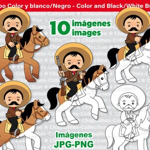 emiliano zapata a caballo clipart blanco y negro revolucion etsy etsy