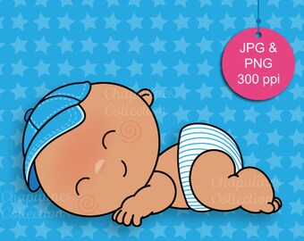 Baby boy Clipart, blue hat, blue cap, Baseball, newborn, digital image for your baby shower or newborn party 089-08