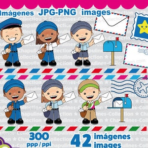 Clipart Cartero, correo Set 213