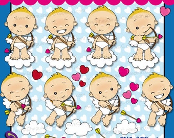 Cupid clipart, hearts, love, Valentine's day images Set 118