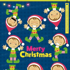 Christmas Elves Clipart, Christmas Clipart, Santa&#39;s Elves, Elf clipart, elves for your invitations and decorations Set 074