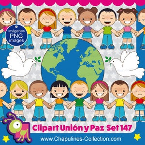 Clipart União e Paz, Dia das Nações Unidas, clipart digital de crianças Imagens PNG Conjunto 147