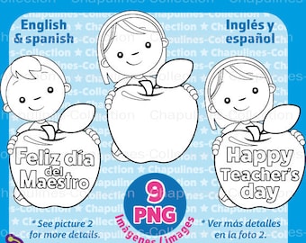Teacher's Day Clipart, Teacher Appreciation Day, apple clipart, kids, PNG images Set 166