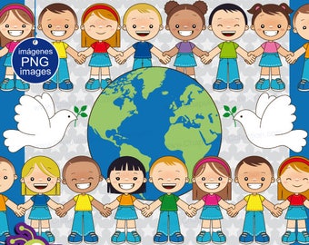 Union and Peace Clipart, United Nations day, kids clipart digital PNG images Set 147
