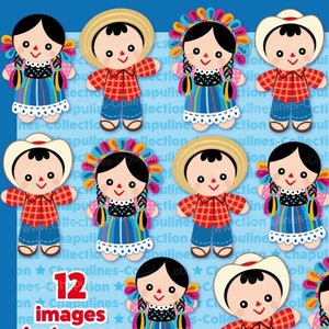 Mexicaanse Maria voddenpoppen clipart Set 195