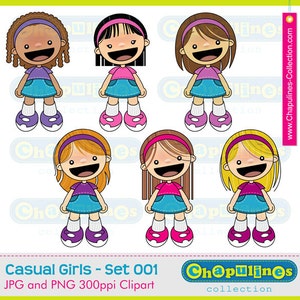 Clipart Girls, school illustrations, girls illustrations, girls images set 001