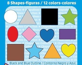Geometric Shapes, 8 shapes, 12 colors Set 176