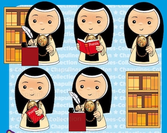 Clipart Sor Juana Inés de la Cruz, illustrations, images, Set 187