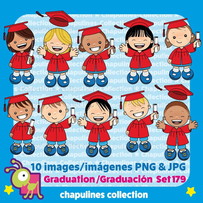 Graduation Clip Art, Red Gown, School Clipart, School Illustrations