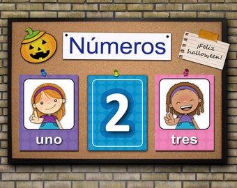 Printable Wall Art - Numbers - Spanish - DIY Nursery Art - Kids
