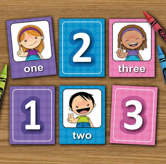 printable numbers english matching cards diy memory game etsy