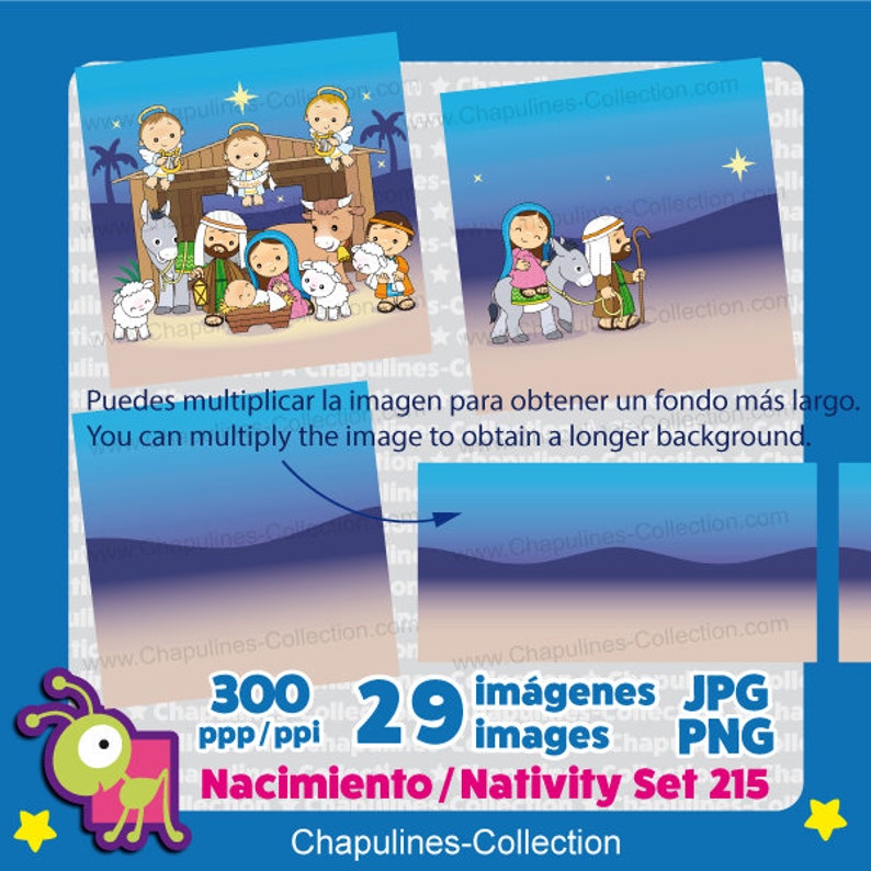 Puede incluir: Un conjunto de 29 ilustraciones digitales que representan la escena de la Natividad. Las ilustraciones son de estilo de dibujos animados y presentan una variedad de personajes, incluyendo a Mar&iacute;a, Jos&eacute;, el beb&eacute; Jes&uacute;s, &aacute;ngeles, pastores y animales. Las ilustraciones son perfectas para crear tarjetas de Navidad, invitaciones u otras manualidades navide&ntilde;as.