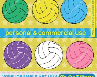 Volleyball ball clipart, commercial use, volleyball scrapbooking, graphics, PNG set 063