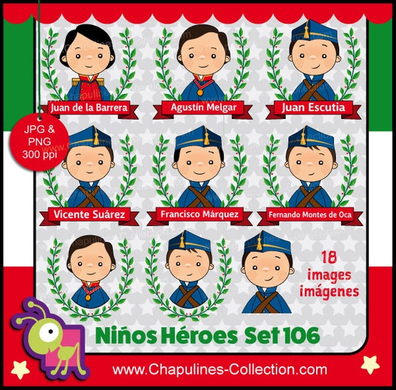 Niños Héroes clipart ilustraciones escuela imágenes México - Etsy México