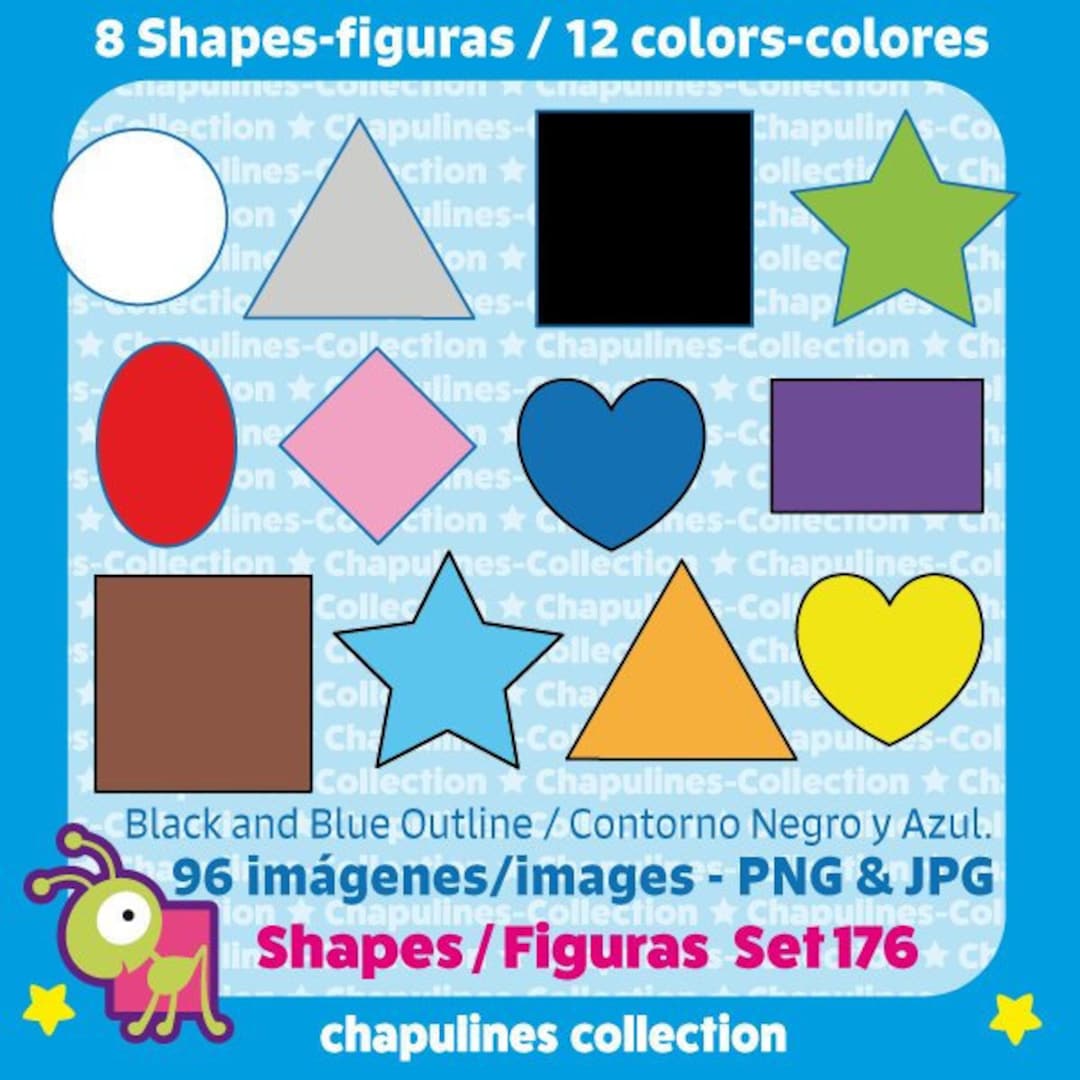 Figuras Geométricas 8 figuras 12 colores Set 176 - Etsy España