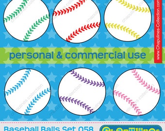 Baseball ball clipart, commercial use, baseball scrapbooking, baseball ball image, Baseball ball PNG set 058
