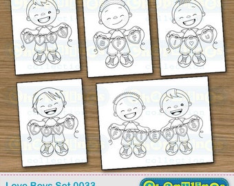 Coloring Pages Printable boys Love Friends Set 033