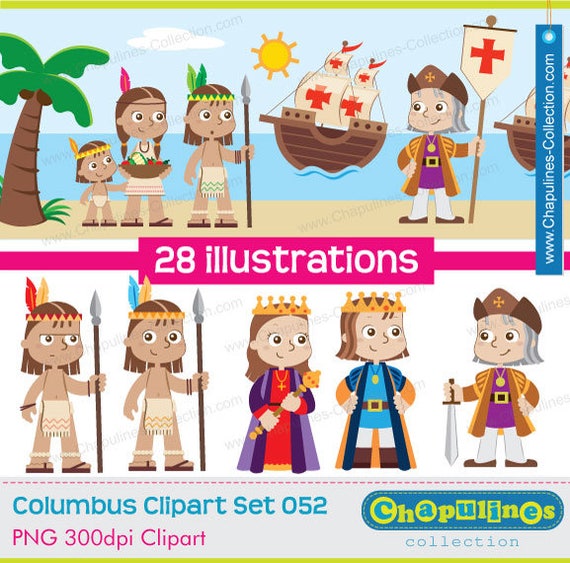 Columbus Clipart The Discovery of America Columbus day Set | Etsy