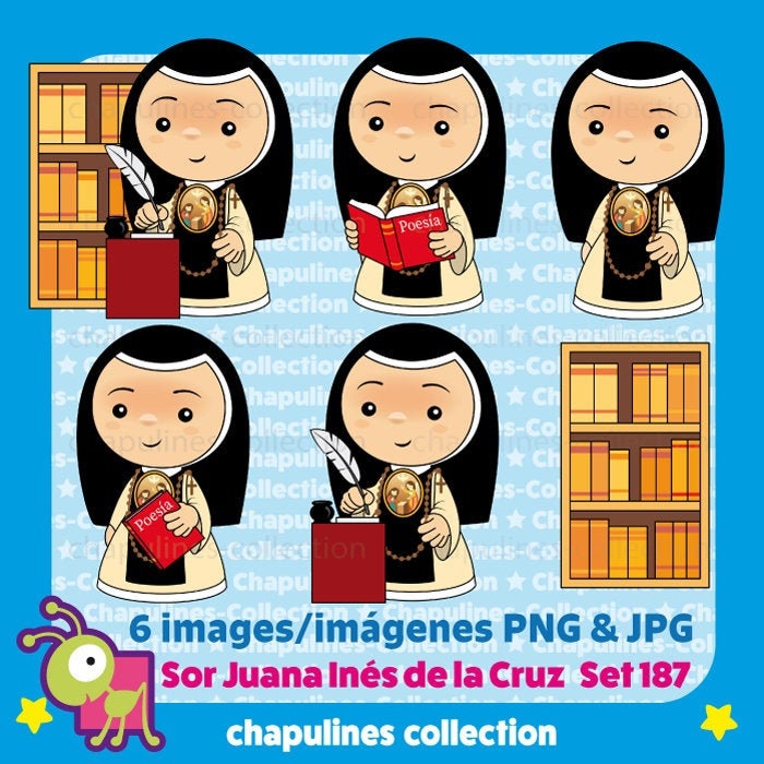 Clipart Sor Juana Inés de la Cruz Set 187 - Etsy México