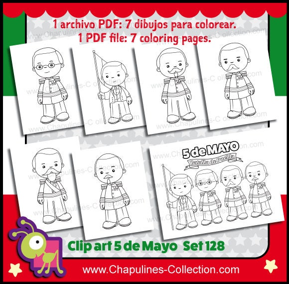 Clipart 5 de Mayo en blanco y negro y dibujos para colorear - Etsy México Clipart 5 de Mayo en blanco y negro y dibujos para colorear - Etsy México