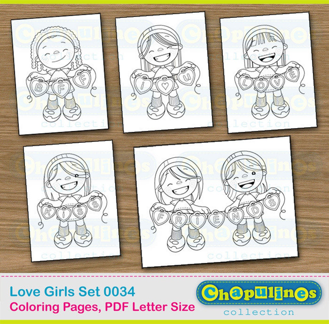Páginas p/Colorear Niñas imprimible Love Friends Set 0034 - Etsy México Páginas p/Colorear Niñas imprimible Love Friends Set 0034 - Etsy México