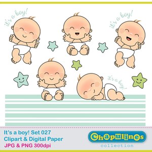 Baby jongen clipart pasgeboren clipart digitaal papier, gelukkige baby afbeeldingen, baby shower clipart nieuw geboren, commercieel gebruik toegestaan Set 027