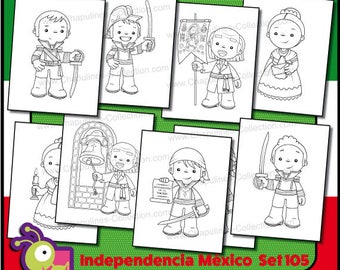 Combo clipart Independencia de México a color y en blanco y - Etsy México Combo clipart Independencia de México a color y en blanco y - Etsy México