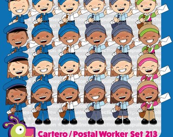 Postal Worker Clipart Mailman Mailwoman Mail Carrier Mail - Etsy