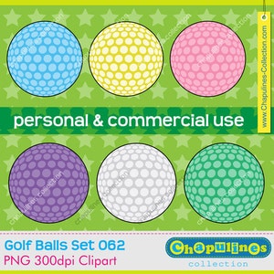 Golf ball clipart, commercial use, golf scrapbooking, graphics, golf PNG set 062