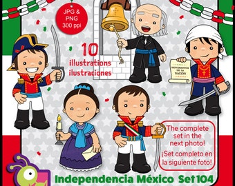 Clipart Independencia de México héroes de la Independencia - Etsy México