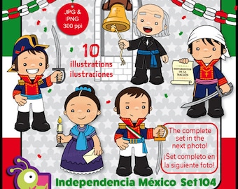 Mexican Independence clip art, Heroes, Mexico clipart kids, school, kids illustrations, fiesta, mexican national holiday set 104
