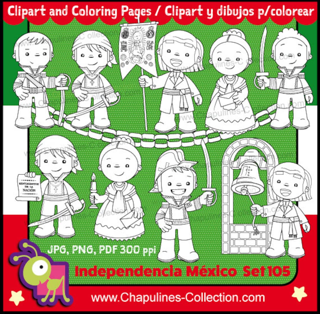 Clipart Independencia de México blanco y negro Dibujos para - Etsy México Clipart Independencia de México blanco y negro Dibujos para - Etsy México