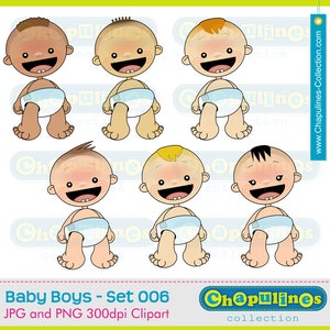 Clipart Bebés Niños en Pañales, ilustraciones de bebés, imágenes de bebés set 006