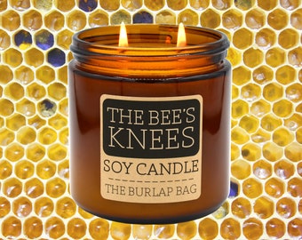 The Bee's Knees - smells like oatmeal and honey - Large Soy Candle, Breakfast Candle, Organic Candle, Vegan Candle, Aromatherapy (16oz)