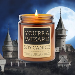 You&#39;re a Wizard - smells just like butterbeer - Soy Candle, Butterbeer Candle, Butter Beer Candle, Wizard Candle, Spell Candle (9oz)