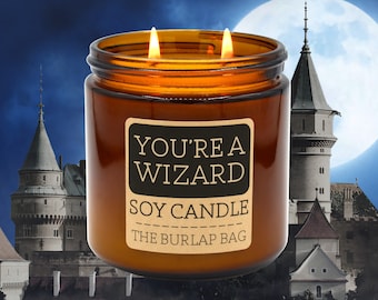 You're a Wizard - smells just like butterbeer - Large Soy Candle, Butterbeer Candle, Butter Beer Candle, Wizard Candle, Spell Candle (16oz)