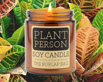 Plant Person - huele a tomates, albahaca, vides verdes - Vela de soja, Vela de tomate, Vela de albahaca, Vela de hierba, Regalo de jardinero (9oz)
