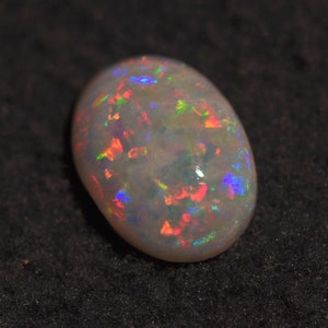 Coober Pedy Opal Ring Stone 1.95 Carats. Beautiful Bright Rainbow colors with Confetti Pattern. Genuine Solid Australian Opal 11 x 8 x 4mm