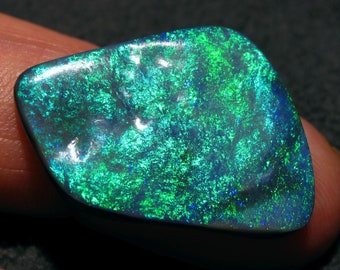 Lightning Ridge Black Opal.  Beautiful Green and Blue color. Stunning Large Gem Opal pendant stone Huge 18.80 Carats 29 x 19 x 4.4mm