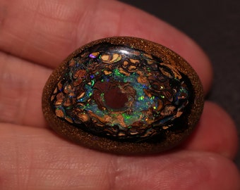 Yowah Opal Dragon Eye from Australia. Amazing bright colors and eye pattern. Great Pendant stone 64 Carats 31 x 22 x 11mm