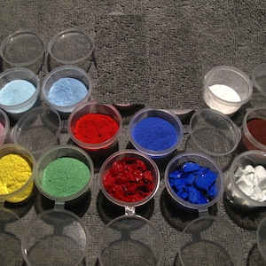 ヴィンテージ エナメル パウダー ロット、シャウアー＆ブライス、ジュエリー製作、1960年代