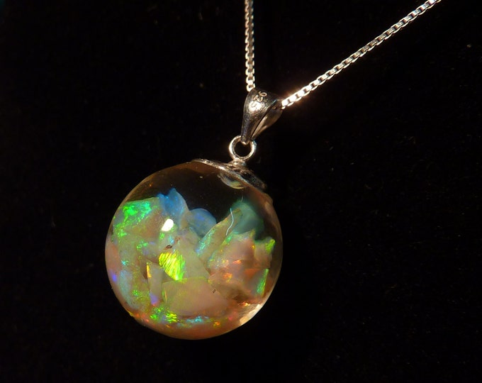 Floating Opals Necklace Murano Glass 6 Carats 100% Mintabie - Etsy