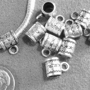 10, 20 or 50pc Silver or Gold European Beads Slide On Charm Bails for Charm Bracelets, Necklaces Add a charm Jewelry Making Star bail