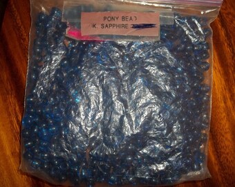 Sapphire Pony Beads