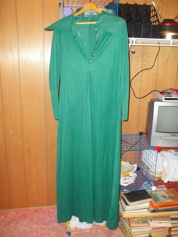 Vintage Emerald Green Prom Dress - image 1