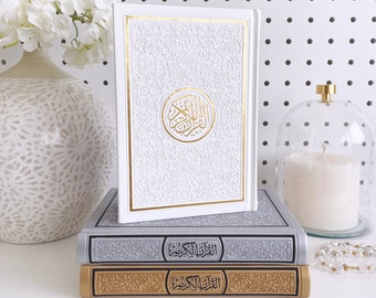 Personalised Arabic Metallic Rainbow Quran (M), Islamic Muslim Wedding Gift, Eid Gift, Rainbow Coloured Quran