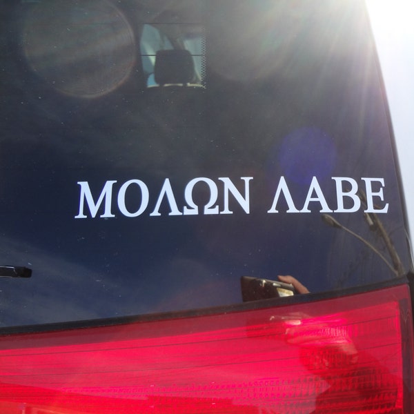 Molon Labe Gun Control Come and take them Sign Weapon Men's Gift Hunting Fishing Glass Decal Guy Window Truck