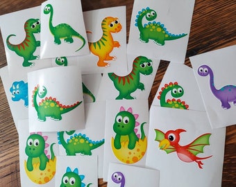 15 Dinosaur Decals Stickers 3 inch Theme Birthday Party Favor Boys Girls Toddler Kids Water Bottle Cup Decor Decorations